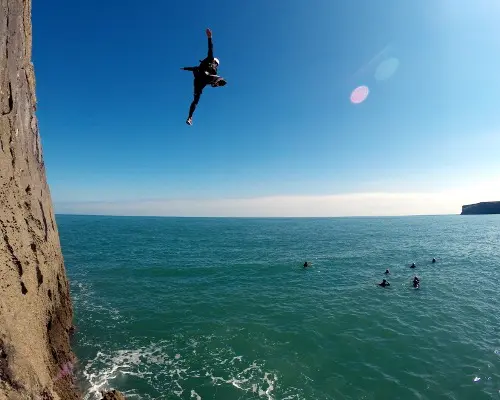 Coasteering cliff jump